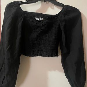 Katie J black cute top for girls nwot.